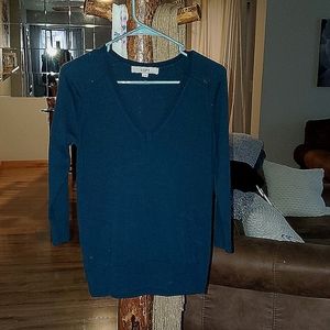 Loft teal V-neck  sweater. XS.
